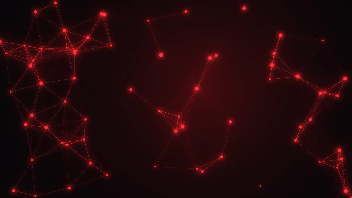 Abstract red network of connected points