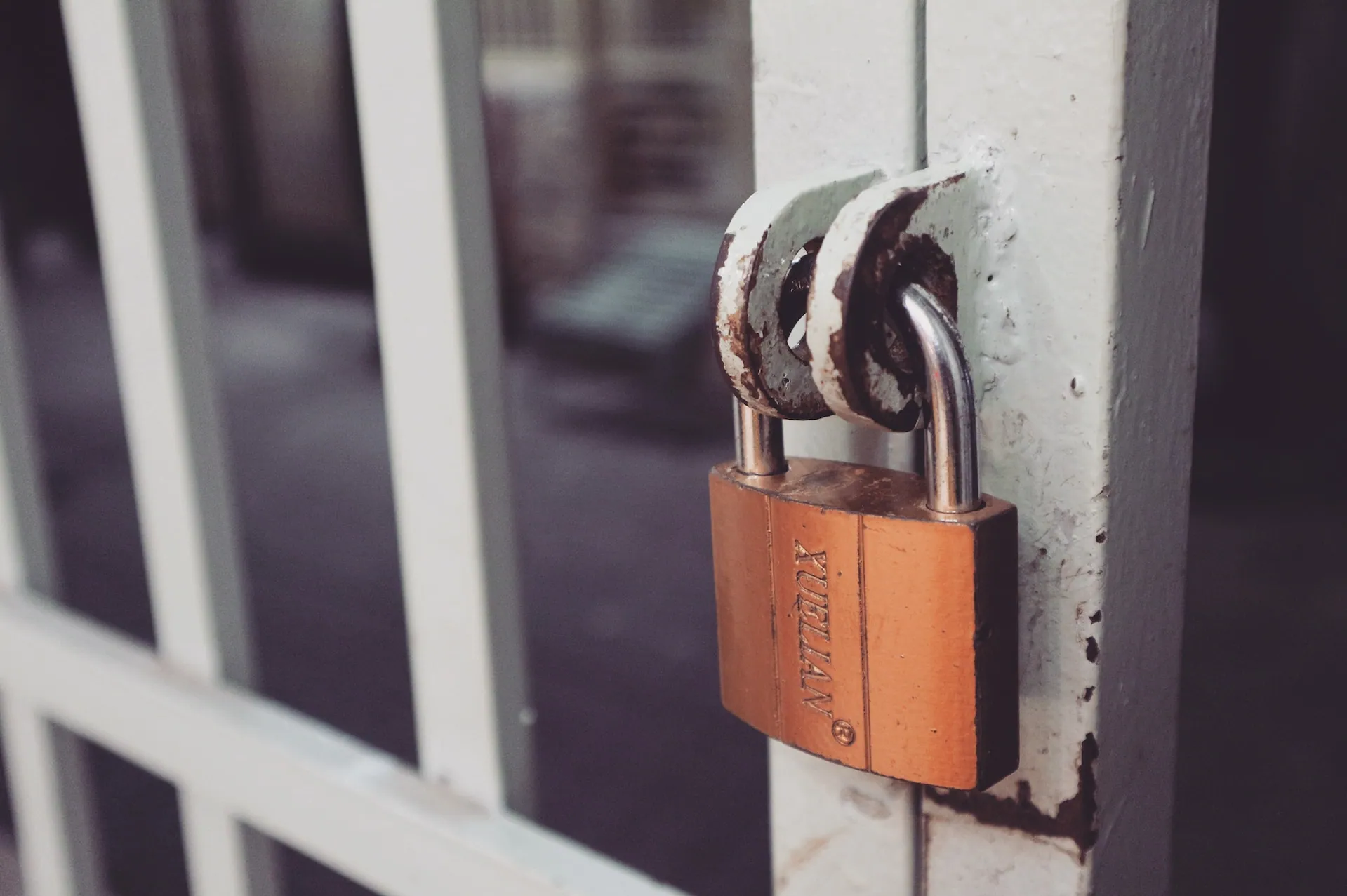Padlock on a gate latch