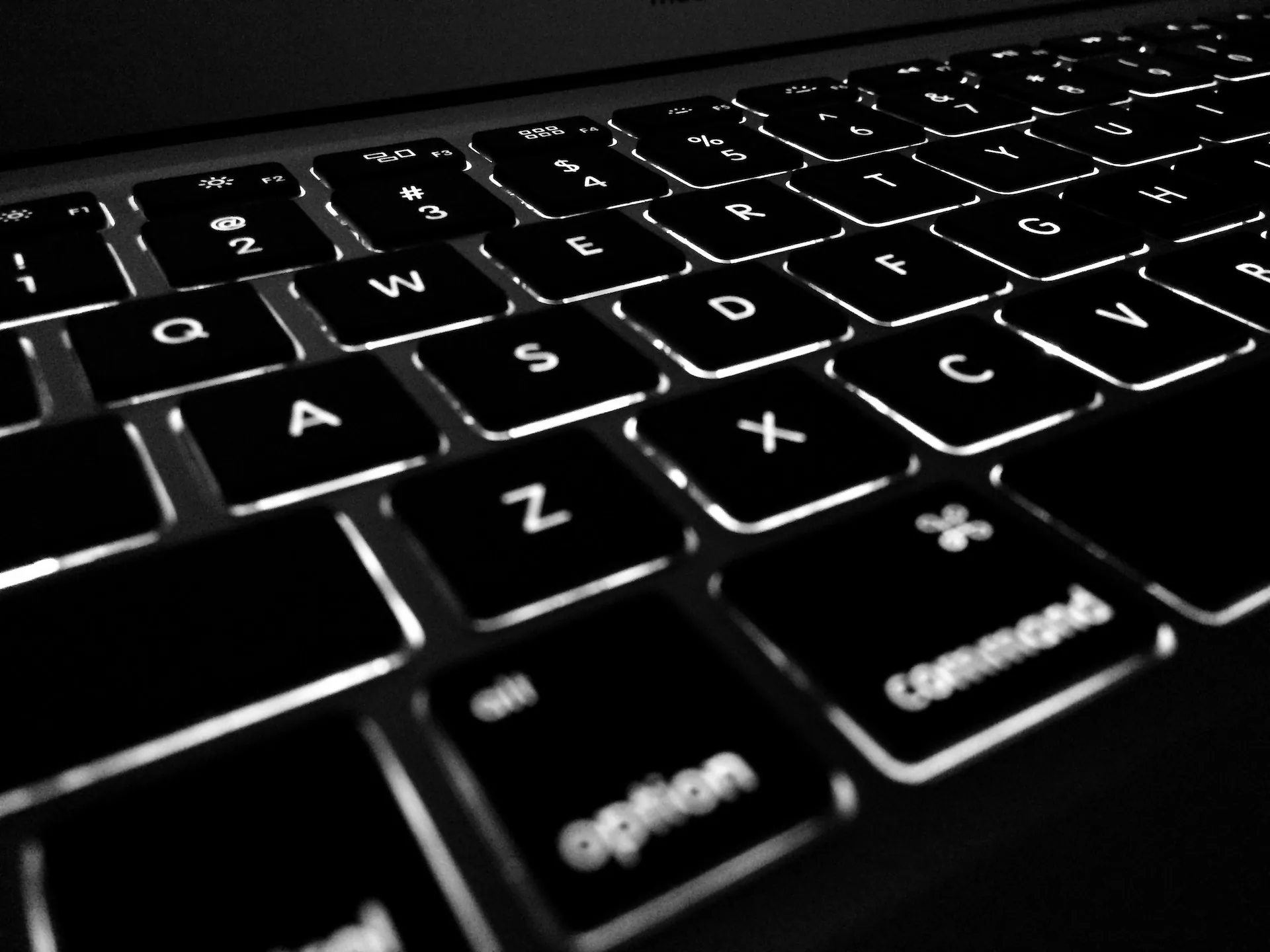 Backlit laptop keyboard