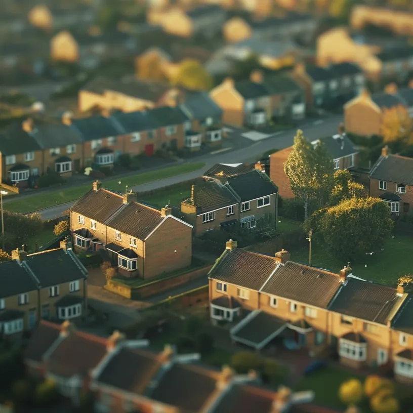 Aerial view of a residential housing estate