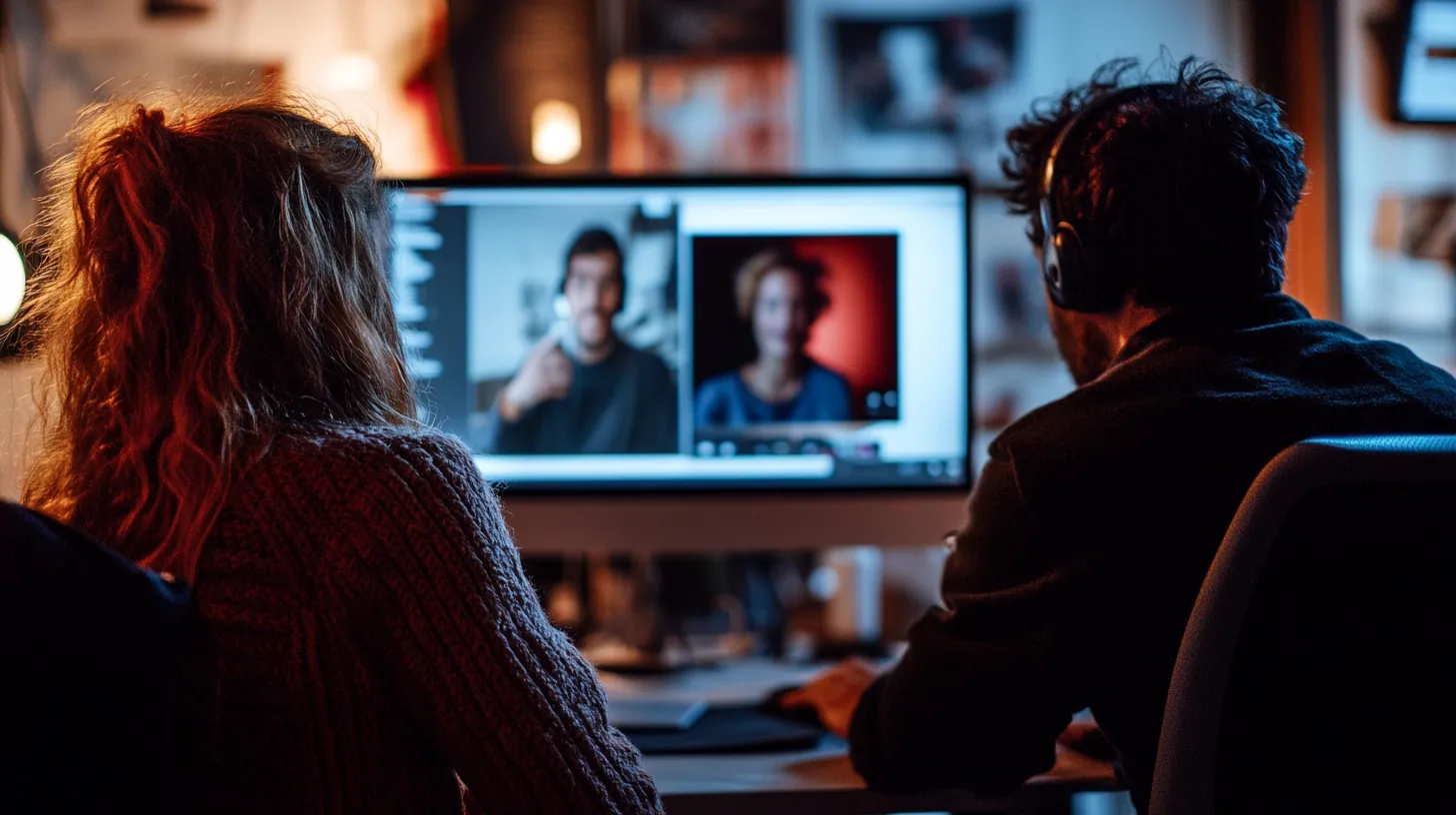 Two people on a video call